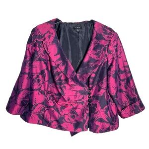 Floral Pink and Black‎ Women's Jacket